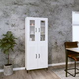 NNEVL Highboard White 69.5x34x180 cm Engineered Wood