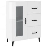 NNEVL Highboard High Gloss White 69.5x34x180 cm Engineered Wood