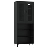 NNEVL Highboard Black 69.5x34x180 cm Engineered Wood