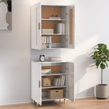 NNEVL Highboard High Gloss White 70x34x180 cm Engineered Wood