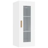 NNEVL Highboard High Gloss White 34.5x34x180 cm Engineered Wood
