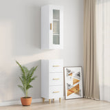 NNEVL Highboard High Gloss White 34.5x34x180 cm Engineered Wood