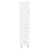 NNEVL Highboard High Gloss White 35x34x180 cm Engineered Wood