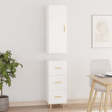 NNEVL Highboard High Gloss White 35x34x180 cm Engineered Wood