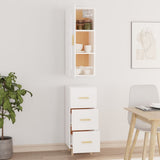 NNEVL Highboard High Gloss White 35x34x180 cm Engineered Wood
