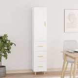 NNEVL Highboard High Gloss White 35x34x180 cm Engineered Wood