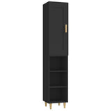 NNEVL Highboard Black 35x34x180 cm Engineered Wood