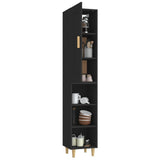 NNEVL Highboard Black 35x34x180 cm Engineered Wood