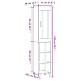 NNEVL Highboard White 35x34x180 cm Engineered Wood