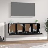 NNEVL Wall Cabinets 2 pcs Black 60x36.5x35 cm Engineered Wood