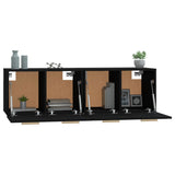 NNEVL Wall Cabinets 2 pcs Black 60x36.5x35 cm Engineered Wood