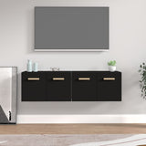 NNEVL Wall Cabinets 2 pcs Black 60x36.5x35 cm Engineered Wood