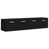 NNEVL Wall Cabinets 2 pcs Black 80x35x36.5 cm Engineered Wood