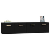 NNEVL Wall Cabinets 2 pcs Black 80x35x36.5 cm Engineered Wood