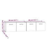 NNEVL Wall Cabinets 2 pcs High Gloss White 80x35x36.5 cm Engineered Wood