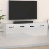 NNEVL Wall Cabinets 2 pcs High Gloss White 80x36.5x35 cm Engineered Wood