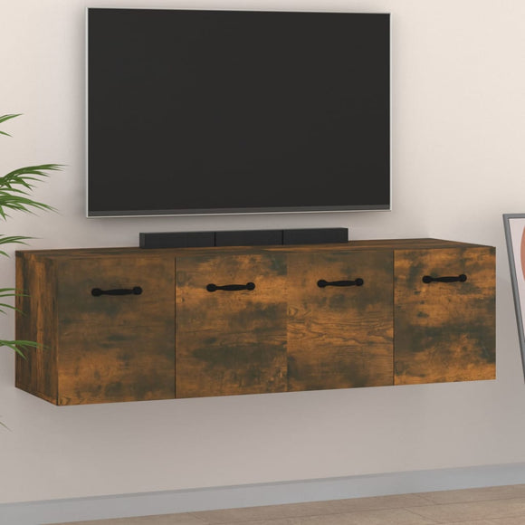 NNEVL Wall Cabinets 2 pcs Smoked Oak 80x35x36.5 cm Engineered Wood