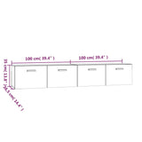 NNEVL Wall Cabinets 2 pcs White 100x36.5x35 cm Engineered Wood