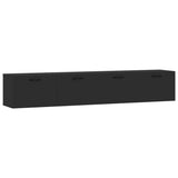 NNEVL Wall Cabinets 2 pcs Black 100x36.5x35 cm Engineered Wood