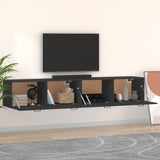 NNEVL Wall Cabinets 2 pcs Black 100x36.5x35 cm Engineered Wood