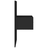 NNEVL Bed Headboard with Cabinets Black Engineered Wood