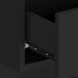 NNEVL Bed Headboard with Cabinets Black Engineered Wood