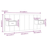 NNEVL Bed Headboard with Cabinets Black Engineered Wood