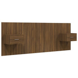 NNEVL Bed Headboard with Cabinets Brown Oak Engineered Wood