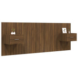 NNEVL Bed Headboard with Cabinets Brown Oak Engineered Wood