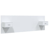 NNEVL Bed Headboard with Cabinets White Engineered Wood