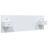 NNEVL Bed Headboard with Cabinets White Engineered Wood
