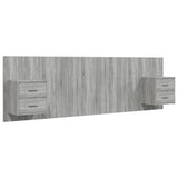NNEVL Bed Headboard with Cabinets Grey Sonoma Engineered Wood