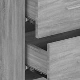 NNEVL Bed Headboard with Cabinets Grey Sonoma Engineered Wood