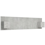 NNEVL Bed Headboard with Cabinets Concrete Grey Engineered Wood