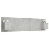 NNEVL Bed Headboard with Cabinets Concrete Grey Engineered Wood