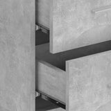 NNEVL Bed Headboard with Cabinets Concrete Grey Engineered Wood