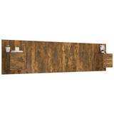 NNEVL Bed Headboard with Cabinets Smoked Oak Engineered Wood