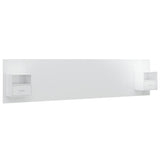 NNEVL Bed Headboard with Cabinets High Gloss White Engineered Wood