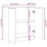 NNEVL Sideboards 2 pcs Concrete Grey 60x30x70 cm Engineered Wood