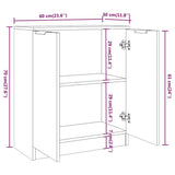NNEVL 3 Piece Sideboards Concrete Grey Engineered Wood