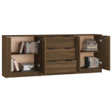 NNEVL 3 Piece Sideboards Brown Oak Engineered Wood