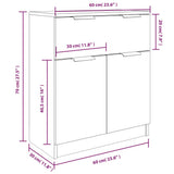 NNEVL 3 Piece Sideboards Black Engineered Wood