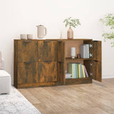 NNEVL Sideboards 2 pcs Smoked Oak 60x30x70 cm Engineered Wood
