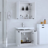 NNEVL 2 Piece Bathroom Cabinet Set White Engineered Wood