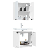 NNEVL 2 Piece Bathroom Cabinet Set White Engineered Wood