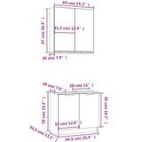 NNEVL 2 Piece Bathroom Cabinet Set White Engineered Wood