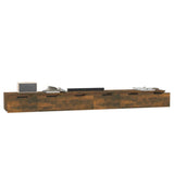 NNEVL Wall Cabinets 2 pcs Smoked Oak 102x30x20 cm Engineered Wood