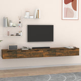 NNEVL Wall Cabinets 2 pcs Smoked Oak 102x30x20 cm Engineered Wood