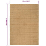NNEVL Rug Rectangular Natural 80x160 cm Jute