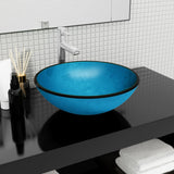 NNEVL Basin Tempered Glass 42x14 cm Blue